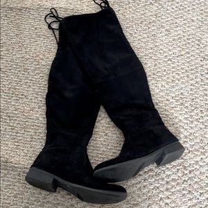 Thigh high suede boots